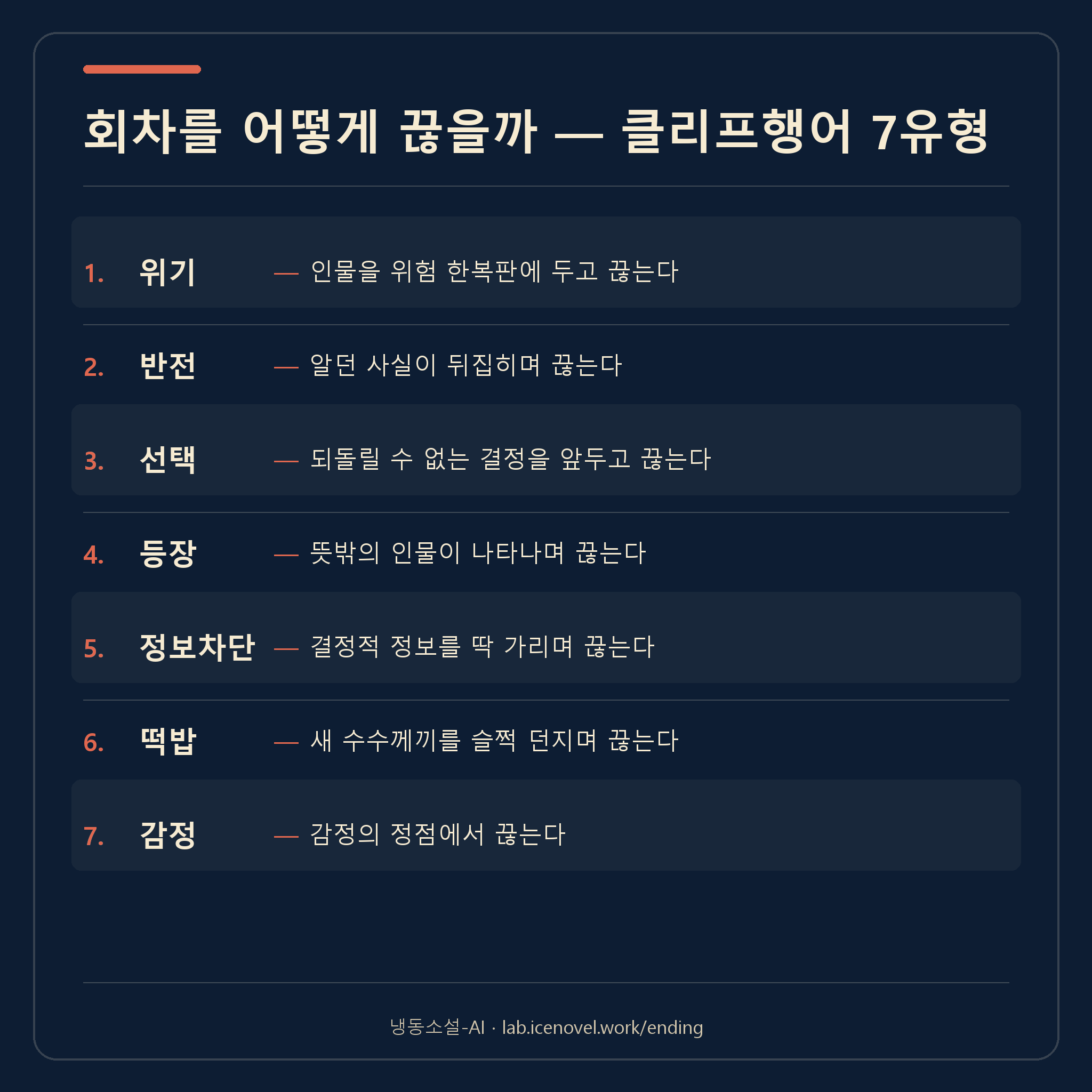 클리프행어 7유형 카드
